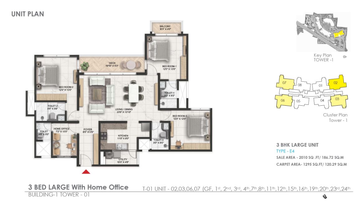 Prestige Serenity Shores 3 BHK Floor Plan